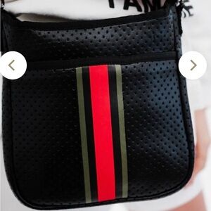 Neoprene Stylish Black and Red  Messenger Bag NWT